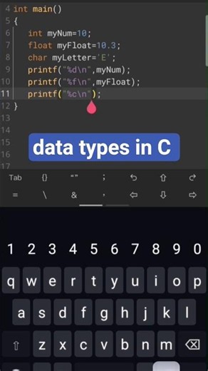 Data types in C programming #coding #code