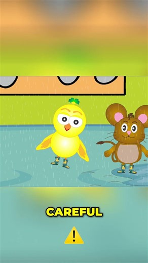 Puddle Splash Chaos! 🌧️💦 #FunnyCartoon #TalkingAnimals #viral #fyp #animation
