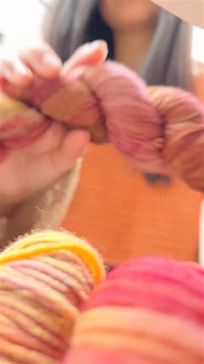 So excited to use this gorgeous yarn 🌼🧡 What do you think I’m making? #handdyedyarn #yarnlove