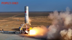 The vertical return technology of China's reusable #rocket Zhuque-3 successfully completed its first flight test Friday at Jiuquan Satellite Launch Center, laying the foundation for the maiden flight of the country's first stainless steel liquid carrier rocket. #ChinaSpace | People's Daily, China