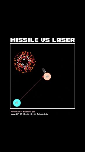 Missile VS Laser Simulation #bouncingball #physics #code #satisfying #rpg