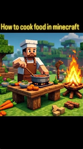 How To Cook Food in Minecraft 🍗🔥 #minecraft #survival