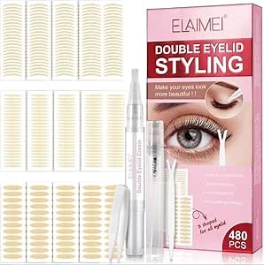 Eyelid Lifter Strips 480PCS 3 Types, Invisible Double Tape for Hooded Eyes, Instant Eye Lift Without Surgery for Droopy, Uneven, Mono-Eyelids