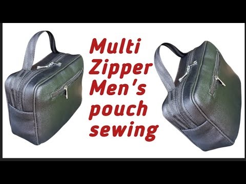 How to sew multi zipper men's pouch // DIY multi zipper cross bag sewing