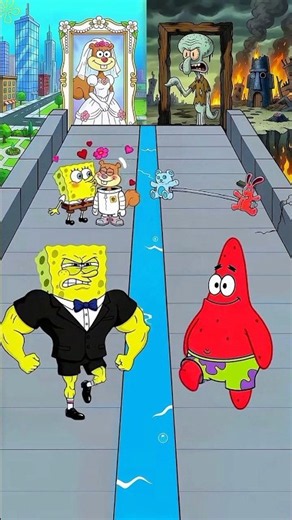 SpongeBob vs Patrick! Who will win this epic transformation challenge? #foryou #funny #shorts