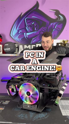 CAR ENGINE pc build! 🏎️💨 #pcbuild #azza #azzaoverdrive #gaming #gamingpc #pcgaming #custompc