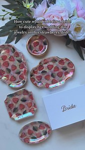 This strawberry pottery dish would be so cute in those “getting ready” wedding photos! 🍓✨ I have lots of these porcelain strawberry dishes ready for you! #pottery #weddinginspiration | Diverse Earth Studios