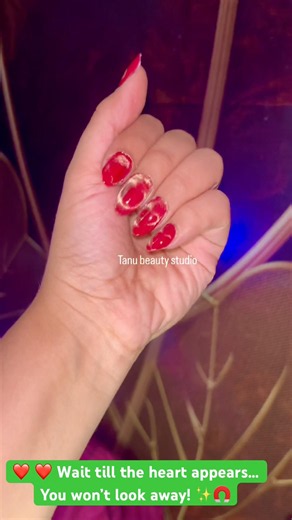 Heart Cat Eye Nails Tutorial 💖 | Heart Magnet Nail Art | Easy Nail Design #Shorts