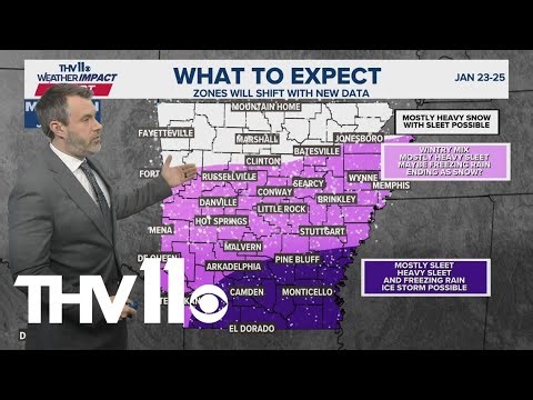 Here's how much snow, sleet, and ice we can see in Arkansas this weekend