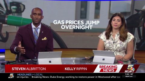 Gas prices rise again, average price per gallon now above $4 across Greater Cincinnati, according...
