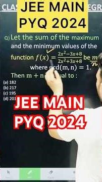 Q) Let the sum of the maximum and the minimum values of the function 𝑓(𝑥)=(2𝑥^2−3𝑥+8)/(2𝑥^2+3