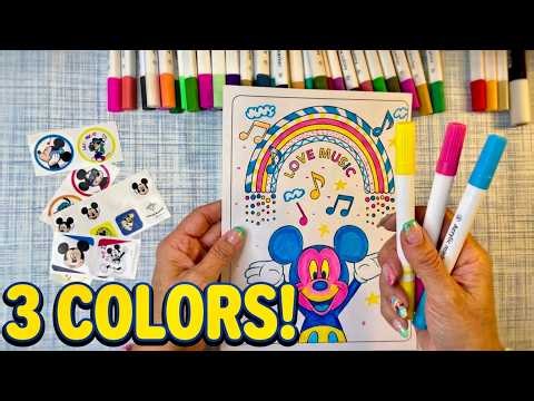 Draw Mickey Mouse with Only 3 Colors! 🎨🐭 Easy Step-by-Step
