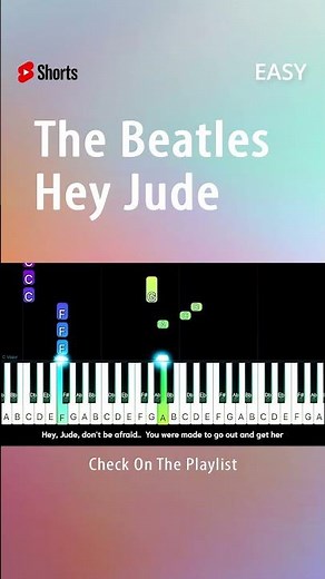 The Beatles - Hey Jude - EASY Piano TUTORIAL by Piano Fun Play #shorts