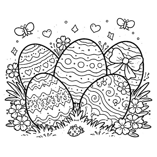 Huevos de Pascua para colorear e imprimir | Dibujos gratis
