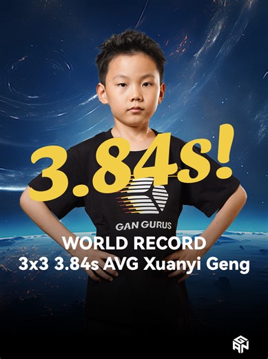 💥𝟑.𝟖𝟒𝐬 𝐖𝐑 𝐀𝐕𝐄𝐑𝐀𝐆𝐄. 𝐇𝐈𝐒𝐓𝐎𝐑𝐘 𝐌𝐀𝐃𝐄. 🏔 Witness Xuanyi Geng's monumental performance, with GAN16 Maglev MAX.🥳 #GANCUBE #GANGURUS #WorldRecord #speedcubing #newrecord