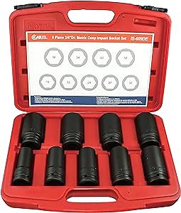 Genius Tools 9 Piece 3/4" Dr. Metric Deep Impact Socket Set IS-609DE