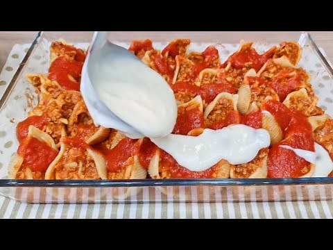 Baked stuffed conchiglioni delicious! Baked pasta ! Quick and easy recipe