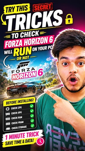 Secret Trick To Check If Your PC Can Run Forza Horizon 6 🚀 #forzahorizon6 #forzahorizon #gaming