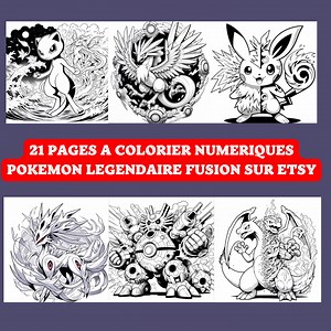 Buy 21 Legendary Pokemon Fusion Coloring Pages Online in India - Etsy