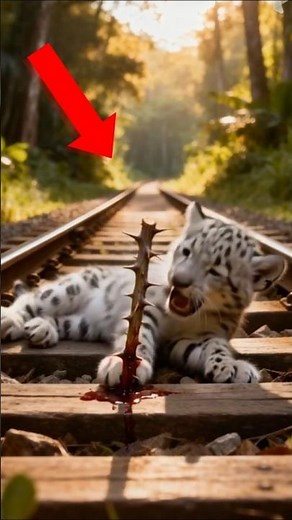 Snow leopard damage on a railway lines😨😭 | Heart touching Story | #rescuestory #emotionalstory #ai