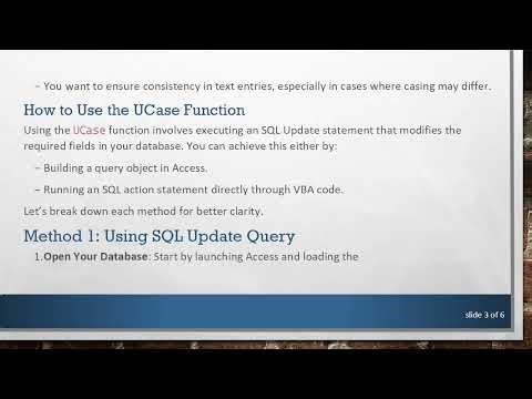 Convert Lowercase to UPPERCASE in Access: A Guide to Using the UCase Function