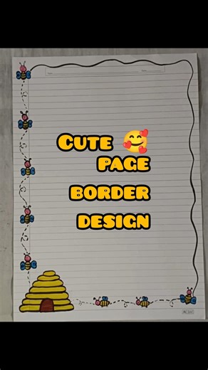 cute &easy page border design ideas 💡#frontpage #pagedecoration #shorts #diy