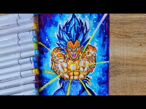 How to Draw Vegeta ssj blue Evolution😱 Final Flash