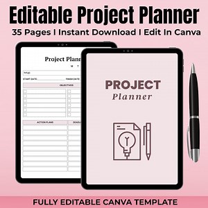 Editable Project Planner, Printable Project Planning Templates, Project Timeline Tracker, Project Management for Work, Tasks to Do List, PDF - Etsy UK