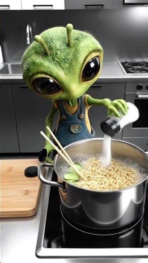 Alien making noodleas