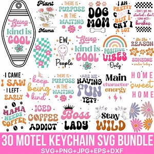 Motel Keychain Svg Png Bundle, Keychain Quotes, Groovy Svg, Retro Keychain Svg, Hotel Keychain Svg, Trendy Keychain Svg, Retro for Cricut - Etsy