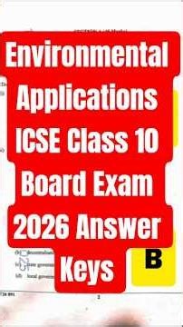 Environmental Applications ICSE Class 10 Board Exam 2026 Answer Keys 23.03.2026 #icse #exam