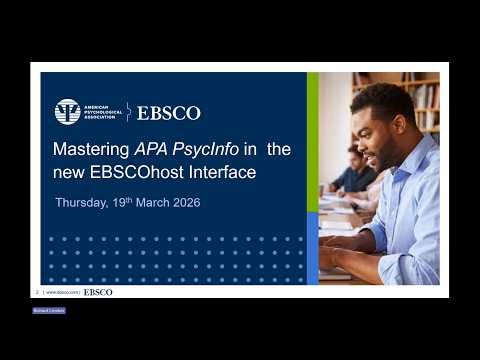 Mastering APA PsycInfo in the new EBSCOhost Interface