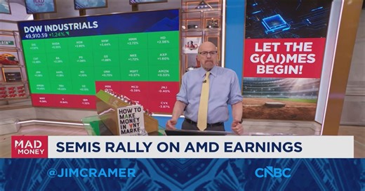 Jim Cramer talks the record rally in semi stocks