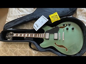 Ibanez AS73 Artcore Semi-Hollow HH Electric Guitar - Olive Metallic (unboxing video new guitar)