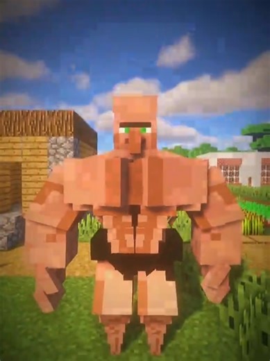 Villager Transforms into Giga Chad in Minecraft