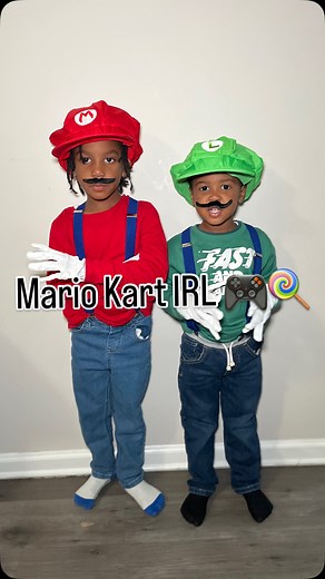 Who needs Rainbow Road when you’ve got the neighborhood? 🚗🍬 DIY Mario Kart family costume was a hit! 🎮✨ #FamilyCostumes #MarioKartCrew #DIYMarioKart | Ashley Edmonds