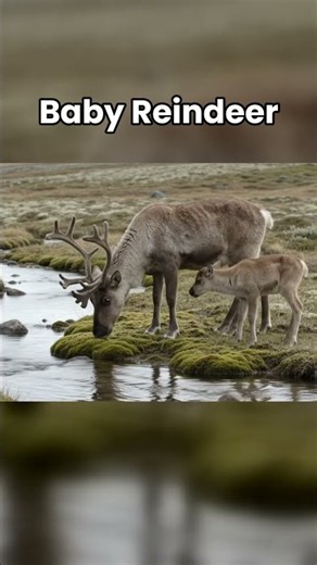 Reindeer and Baby Reindeer 🦌 #Shorts #BabyAnimals