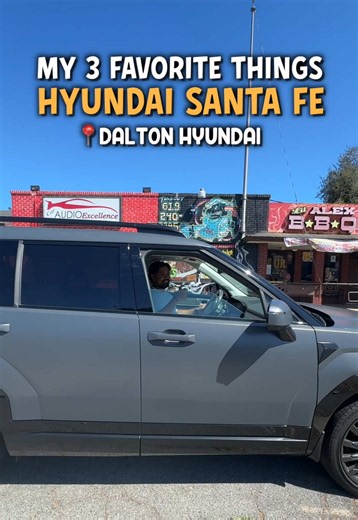 28 days with the 2024 Hyundai Santa Fe 🚙 and these were easily some of my favorite features 👀 The HUGE touchscreen was the first thing that caught my attention. It’s wide, super responsive, and there’s basically no lag when you’re clicking around. Then there are cameras EVERYWHERE 😂 Front camera, side views, and a full 360° view of the car, which is probably one of the coolest features I’ve seen in a vehicle. Add in the panoramic roof, how spacious it is inside, and the driver’s seat that lea