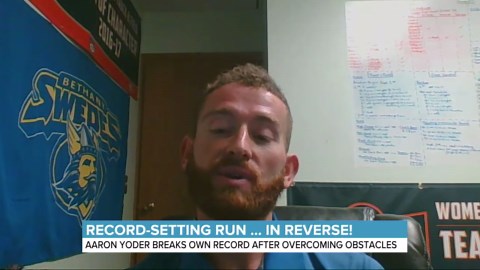 Man breaks backwards-running world record
