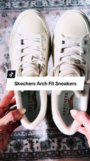 Slip on design, arch support and the metallic finish 🤌🏼 #skechers #sneakers #sliponsneakers #sliponshoes #comfortableshoes #archsupport @QVC, Inc