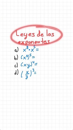 Las Leyes de los Exponentes en 60 Segundos 🚀📚#algebra #matematicas