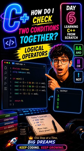 POV: Day 6 of Learning C++ | AND, OR & NOT 🤯💻 #coding #programming #shorts #viral