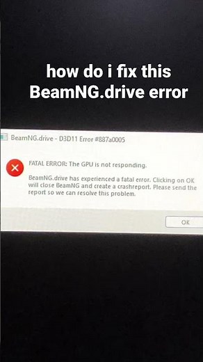 how do i fix BeamNG.drive error code 887a0005
