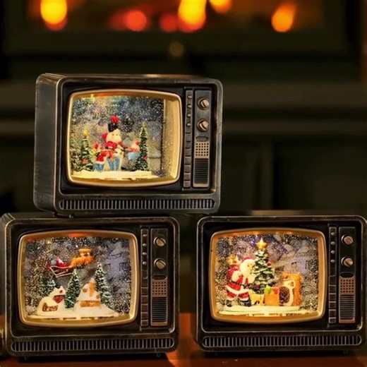 Christmas Music Box TV Decor With Snowfall & LED Light, Water Spinning Snow Scene Lamp, Festive Holiday Gift for Home, Christmas Gift - Etsy