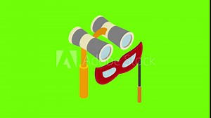 Opera attribute icon animation cartoon best object on green screen background