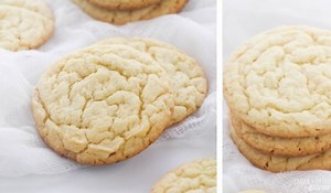 Soft, Chewy Cake Mix Sugar Cookies with 4 ingredients (5 Minute Recipe)