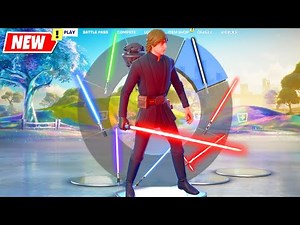 Luke Skywalker tests all Star Wars Lightsaber as Pickaxe in Fortnite