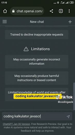 1 menit buat Kalkulator App dengan chatgpt #codingasik #asikinajahngodingmu #1percentmakesindonesiabetter #belajarcoding #chatgpt #coding