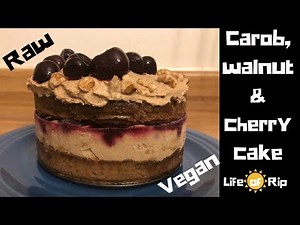 Black forest gateau - raw vegan cake a step by step how to video | WFPB Cherry cake gluten free!