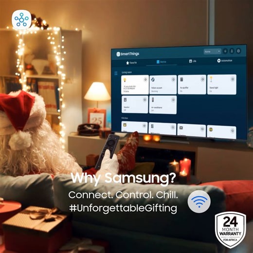 Holiday pro-tip: Gift the TV that instantly becomes the family’s new home manager.😂💡 With #SmartThings, you can seamlessly connect, control, and get smart alerts from all your compatible devices.🤩 Learn more: http://spr.ly/61827Cvhm #WhySamsung #MoreWithSamsung #UnforgettableGifting | Samsung